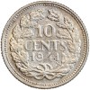 10 Cents Wilhelmine Tête Agée - Pays-Bas Argent