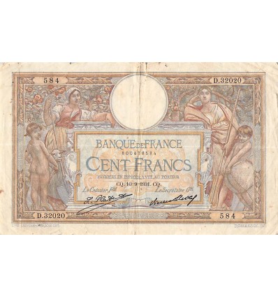 100 Francs Luc Olivier Merson France 1931