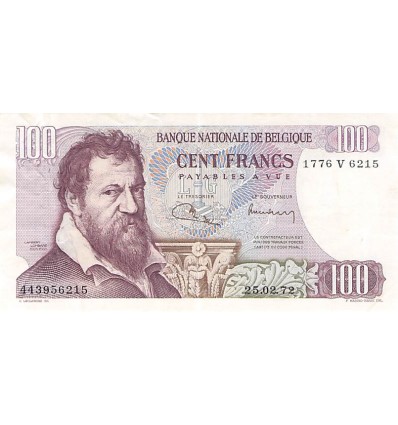 100 Francs Belgique 25.02.1972