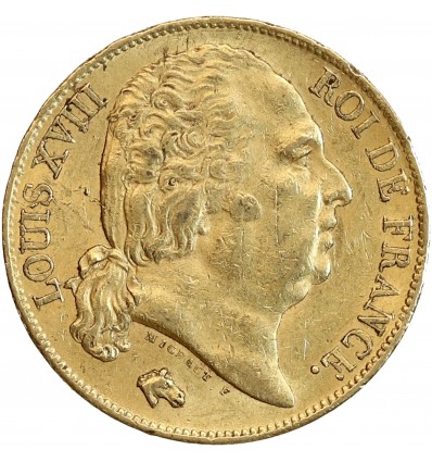 20 Francs Louis XVIII Buste Nu