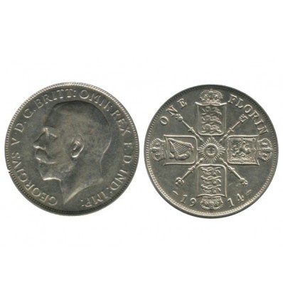 1 Florin Georges V Grande Bretagne Argent - Grande Bretagne