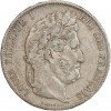 5 Francs Louis-Philippe Ier Tête Laurée Le I plus éloigné - Tranche en Relief