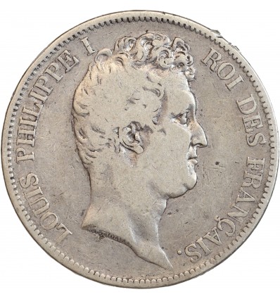5 Francs Louis-Philippe Ier Tête Nue Tranche En Relief