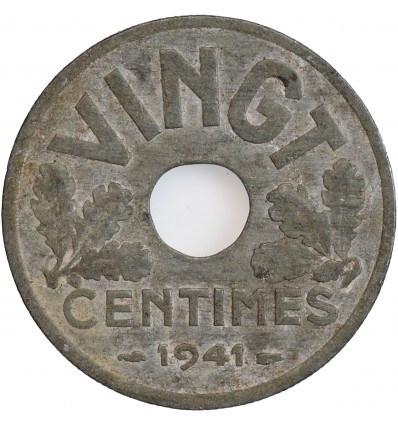 20 Centimes Etat Français Type Vingt