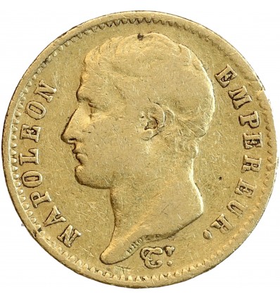 20 Francs Napoléon Ier Tête Nue Type Transitoire