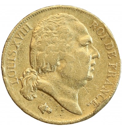 20 Francs Louis XVIII Buste Nu