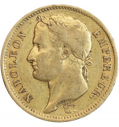 40 Francs Napoléon Ier Tête Laurée Revers Empire