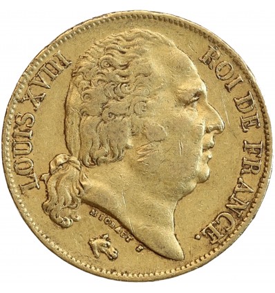 20 Francs Louis XVIII Buste Nu