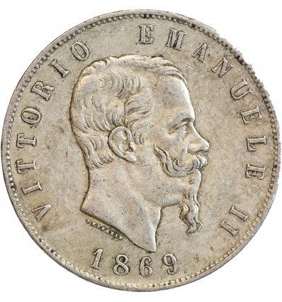5 Lires Victor Emmanuel II Italie Argent - Italie Réunifiée