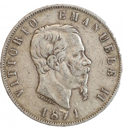 5 Lires Victor Emmanuel II Italie Argent - Italie Réunifiée