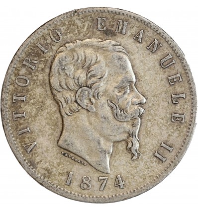 5 Lires Victor Emmanuel II Italie Argent - Italie Réunifiée
