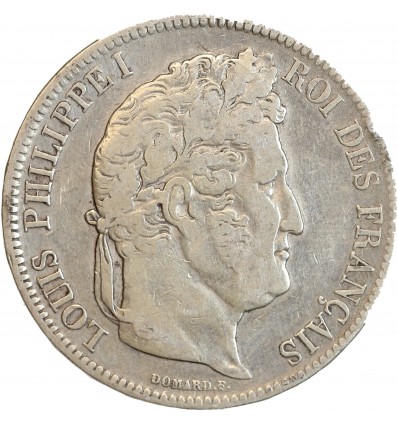 5 Francs Louis-Philippe Ier Tête Laurée Tranche en Relief