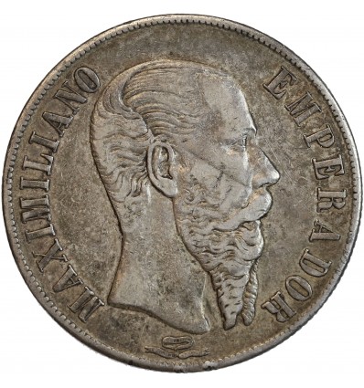 1 Peso Maximilien Ier Mexique Argent