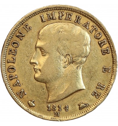 40 Lires Napoléon Imperator Tranche en Creux - Italie Occupation Française