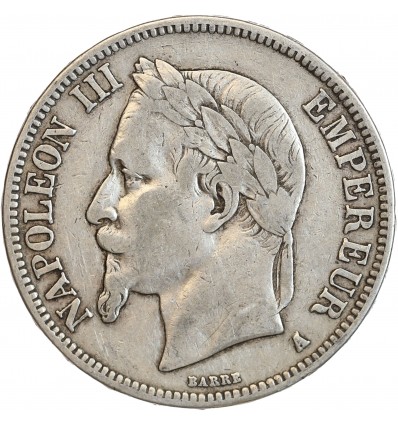 5 Francs Napoléon III Tête Laurée Second Empire