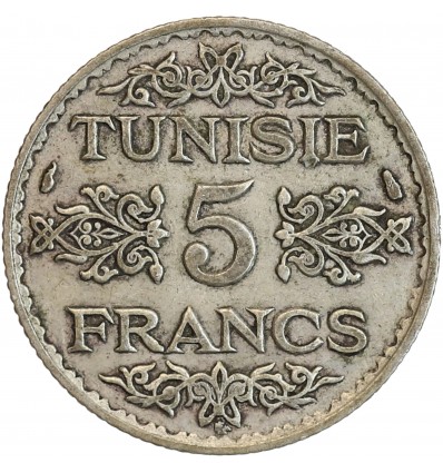 5 Francs - Tunisie Argent