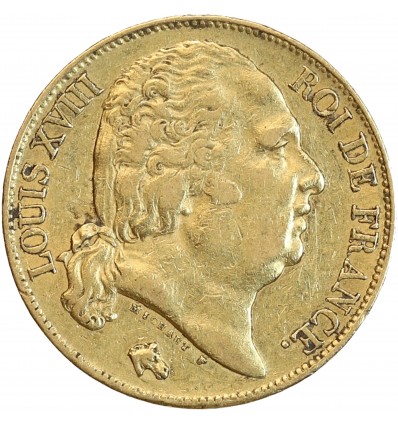 20 Francs Louis XVIII Buste Nu