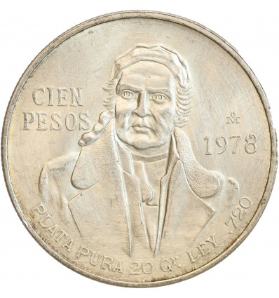 100 Pesos Morelos - Mexique Argent