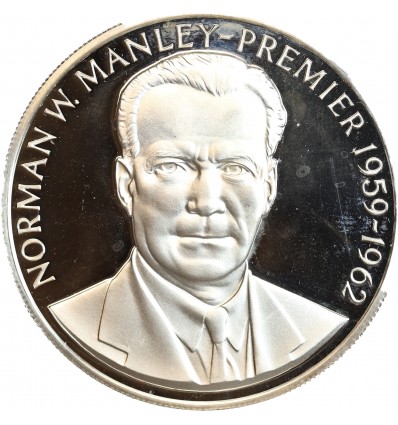 Avers : armoiries de la Jamaïque

Revers : buste de Norman W. Manley