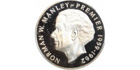 Avers : armoiries de la Jamaïque

Revers : portrait de Norman W. Manley à gauche