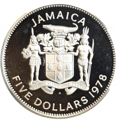 Avers : armoiries de la Jamaïque

Revers : portrait de Norman W. Manley à gauche