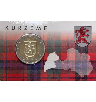 2 Euros Lettonie 2017 Coincard- Kurzeme B.U.