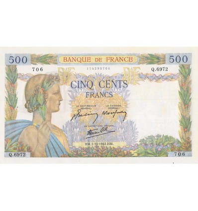500 Francs La Paix - France 1942