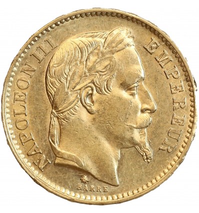 20 Francs Napoléon III Tête Laurée