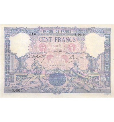 100 Francs Bleu et Rose - France 1904