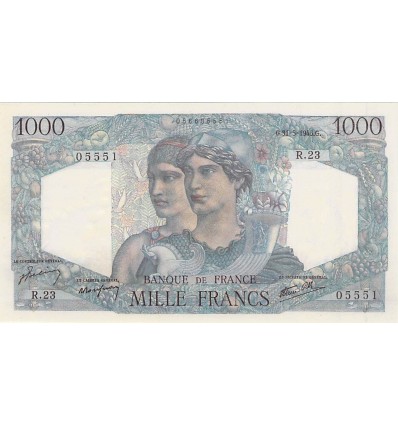 1000 Francs Minerve et Hercule - France 1945