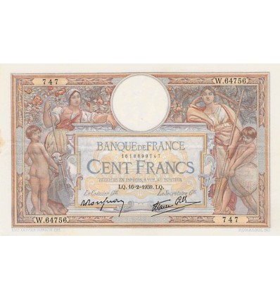 100 Francs Luc Olivier Merson - France 1939