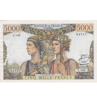 5000 Francs Terre et Mer - France 1953
