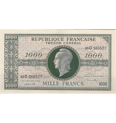 1000 Francs Thomas de la Rue - France 1945