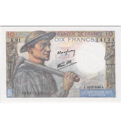 10 Francs Mineur - France 1944