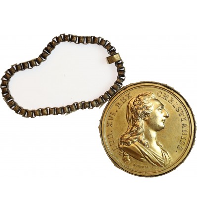 Médaille Louis XVI et Marie-Antoinette en Cuivre Doré