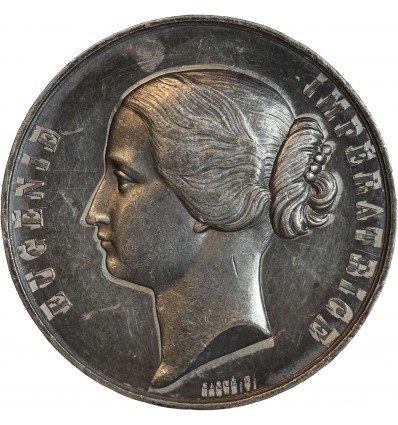 Médaille en Etain Eugénie Impératrice, Exposition Universelle 1855