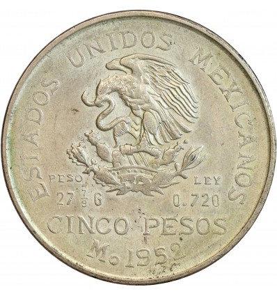 5 Pesos Mexique Argent