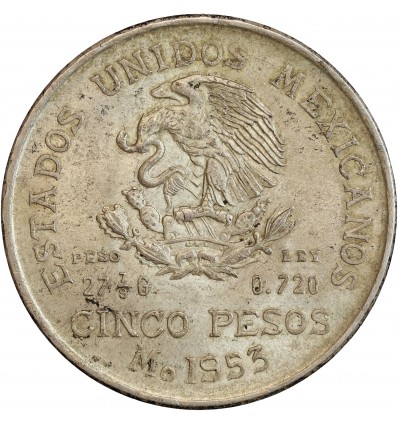 5 Pesos Mexique Argent