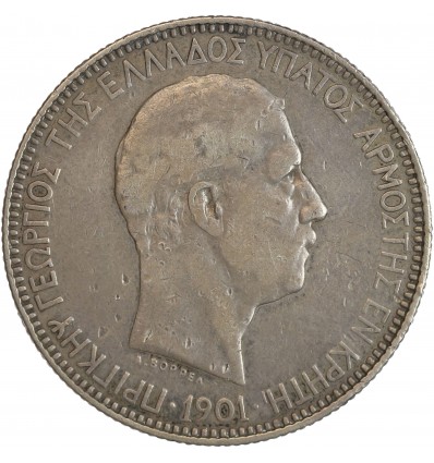 5 Drachmes Prince Georges Crète Argent
