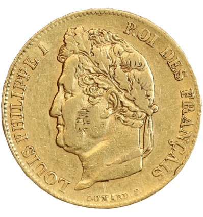 20 Francs Louis-Philippe Ier Tête Laurée Tranche En Relief