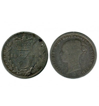 3 Pence Victoria Grande Bretagne Argent - Grande Bretagne