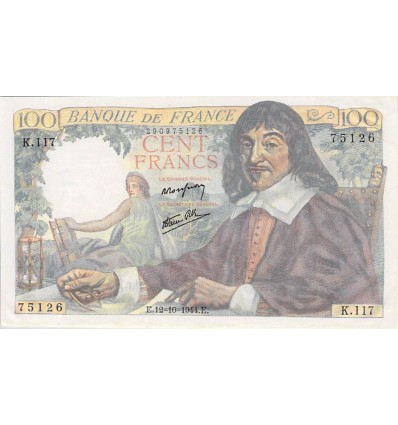 100 Francs Descartes - France 1944
