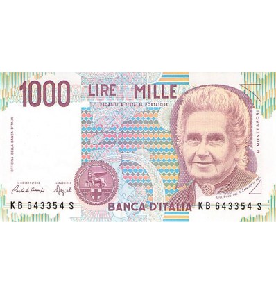 1000 Lires Montessori Italie (1990)