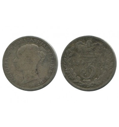 3 Pence Victoria Grande Bretagne Argent - Grande Bretagne