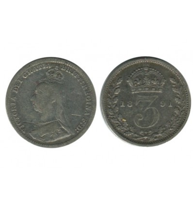 3 Pence Victoria Grande Bretagne Argent - Grande Bretagne