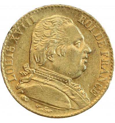20 Francs Louis XVIII Buste Habillé