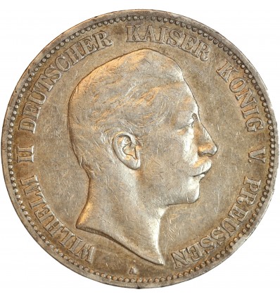 5 Marks Guillaume II - Allemagne Prusse Argent