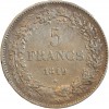 5 Francs Léopold Ier Tête Laurée - Belgique Argent