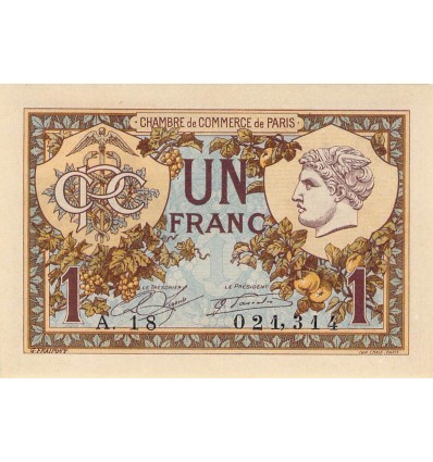 1 Franc - Chambre de Commerce de Paris 1920