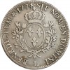 Tête âgée à gauche de Louis XV, laurée, base du cou drapée